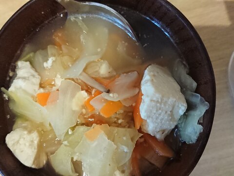 キャベツ豆腐コンソメスープ